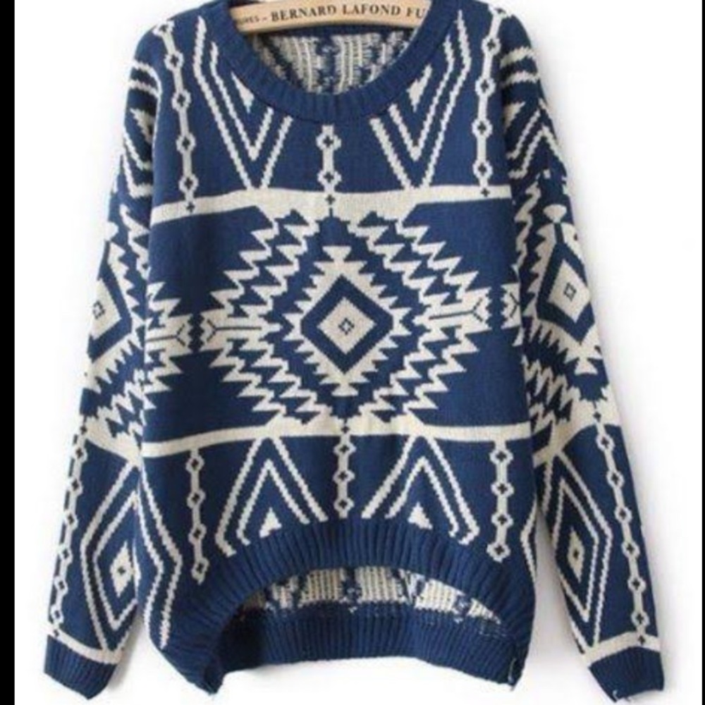 Aztec print cozy sweater